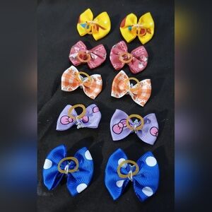 NWT Handcrafted Colorful Small Pet Bows. Pack of 15.